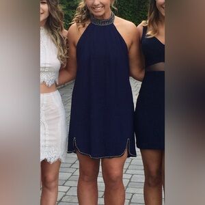 NBD Navy Halter Mini Dress